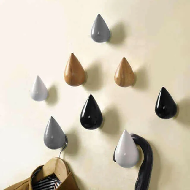 1 Pcs Wall Hanger Wood Wall Hanger Chic Water Drop