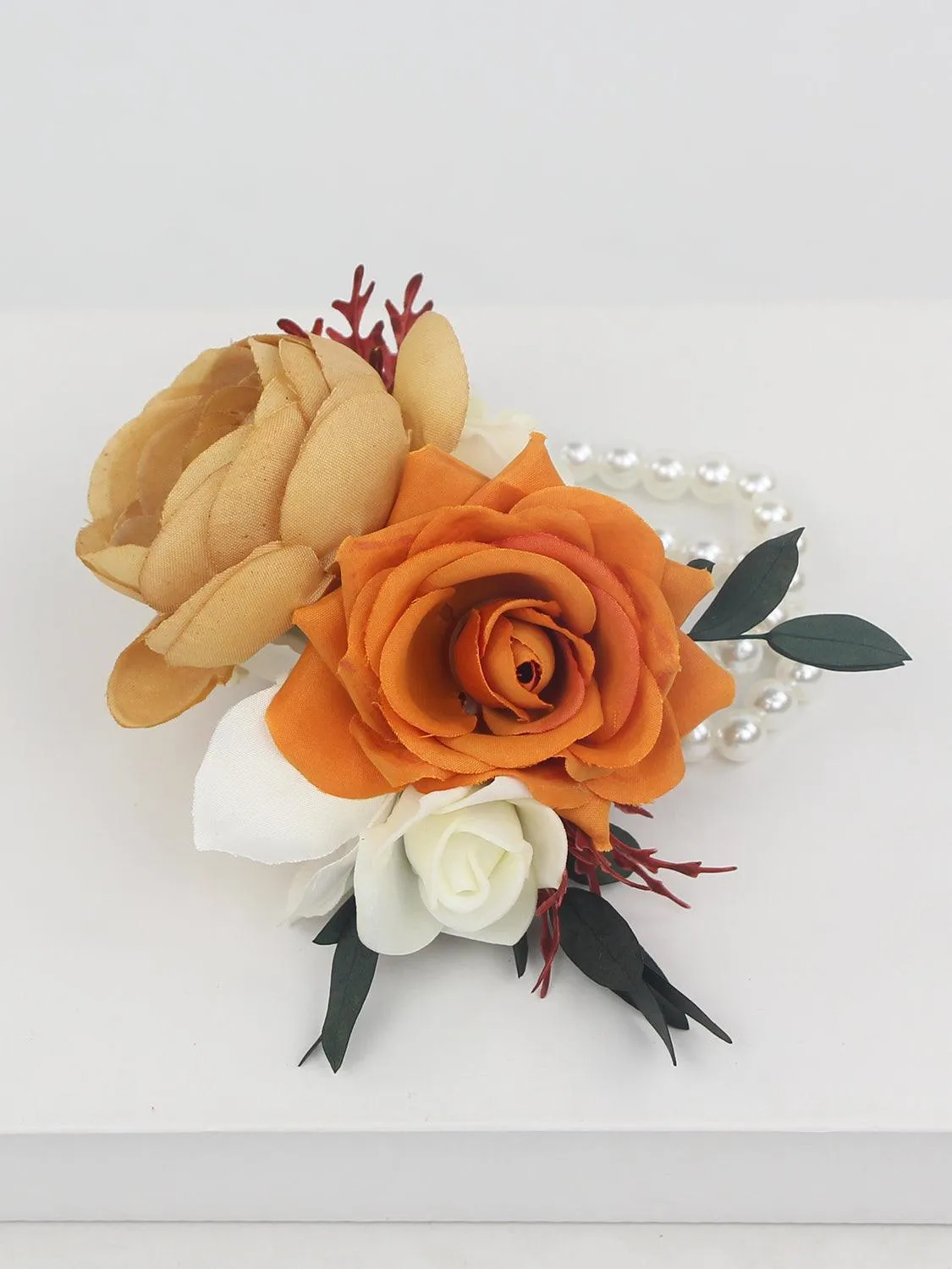 6Pcs Boho Burnt Orange Wrist Corsages