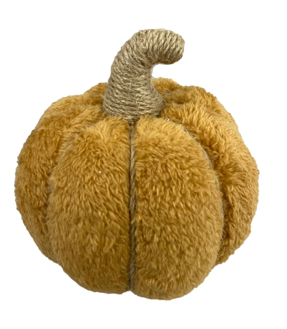 7" Faux Fur Pumpkin: Brown