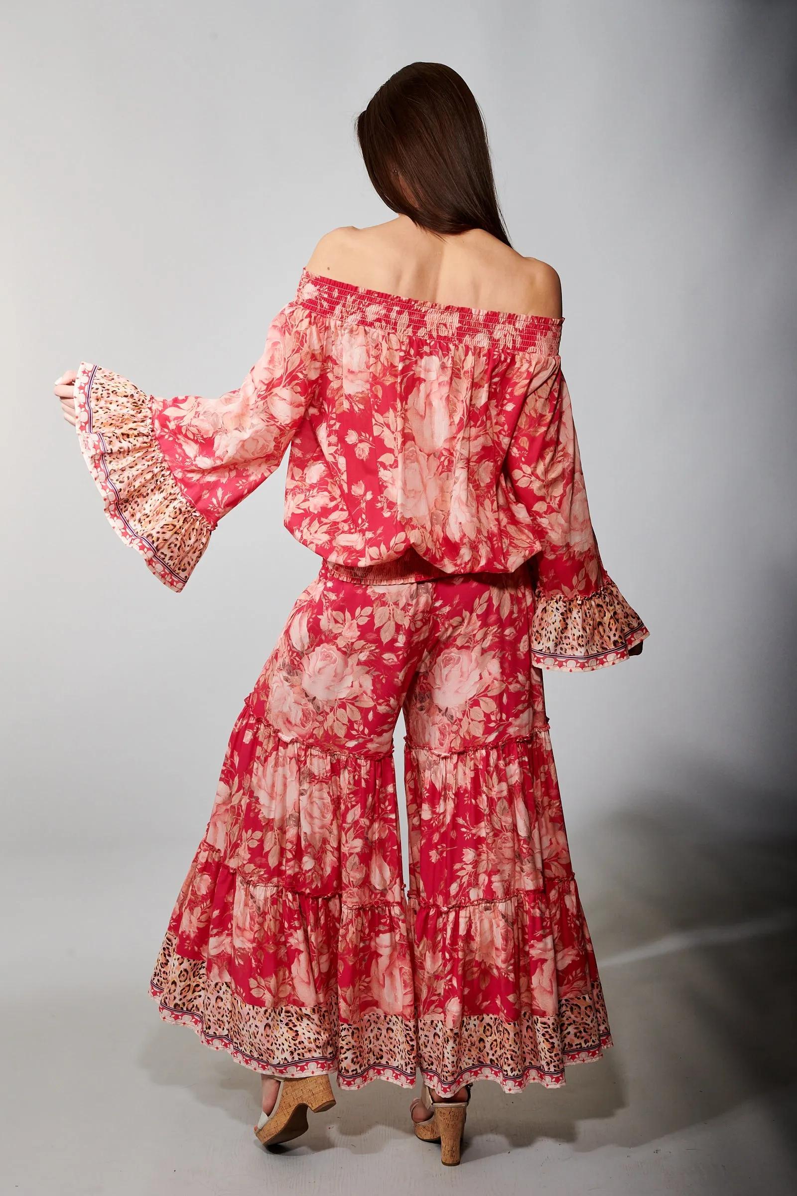 Aratta, Cotton, Fairy Rose Peasant Blouse in Fuschia