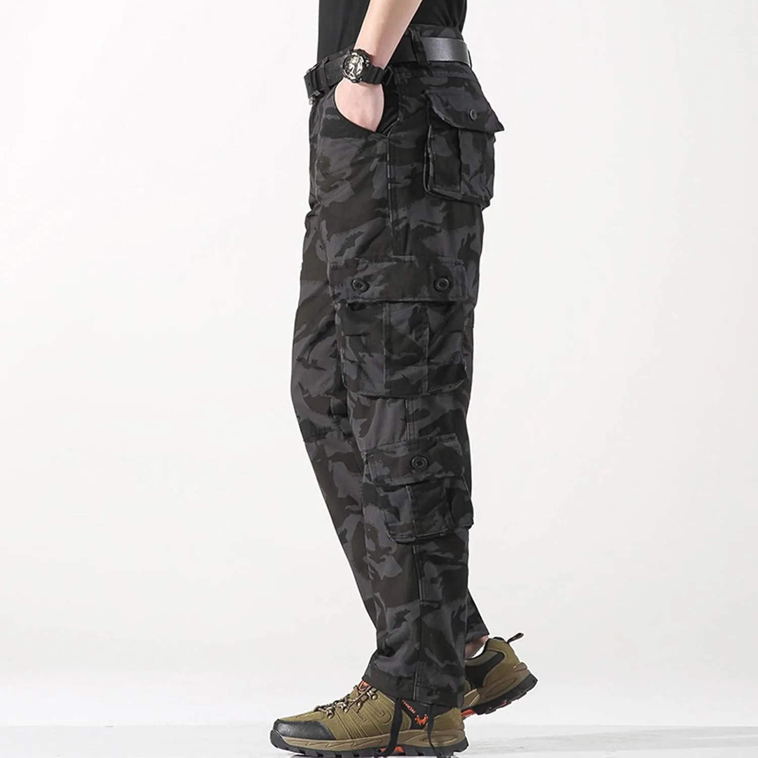 Baggy Cargo Pants with Pockets for Men Casual Joggers Outdoor Loose Trousers Y2K Streetwear Jeans Pant