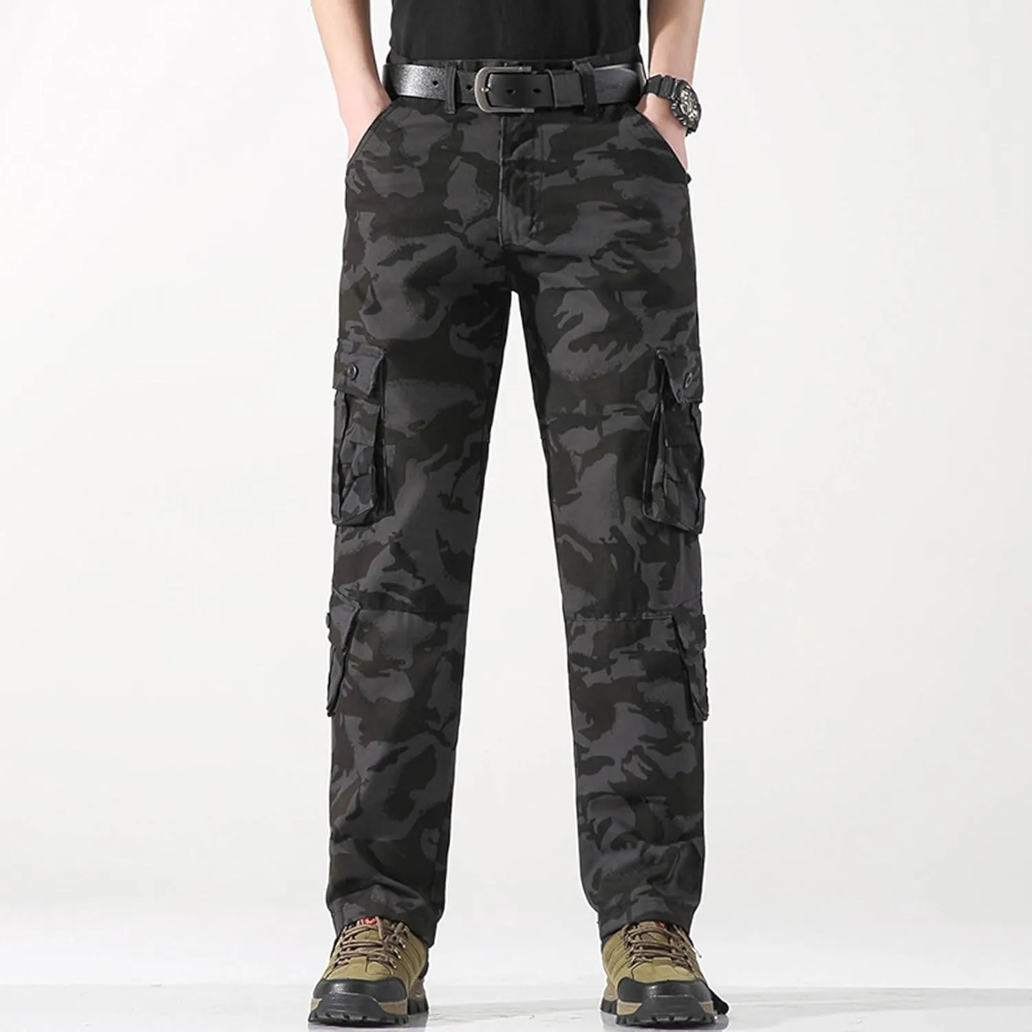 Baggy Cargo Pants with Pockets for Men Casual Joggers Outdoor Loose Trousers Y2K Streetwear Jeans Pant