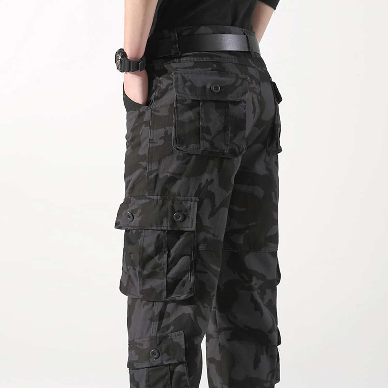 Baggy Cargo Pants with Pockets for Men Casual Joggers Outdoor Loose Trousers Y2K Streetwear Jeans Pant