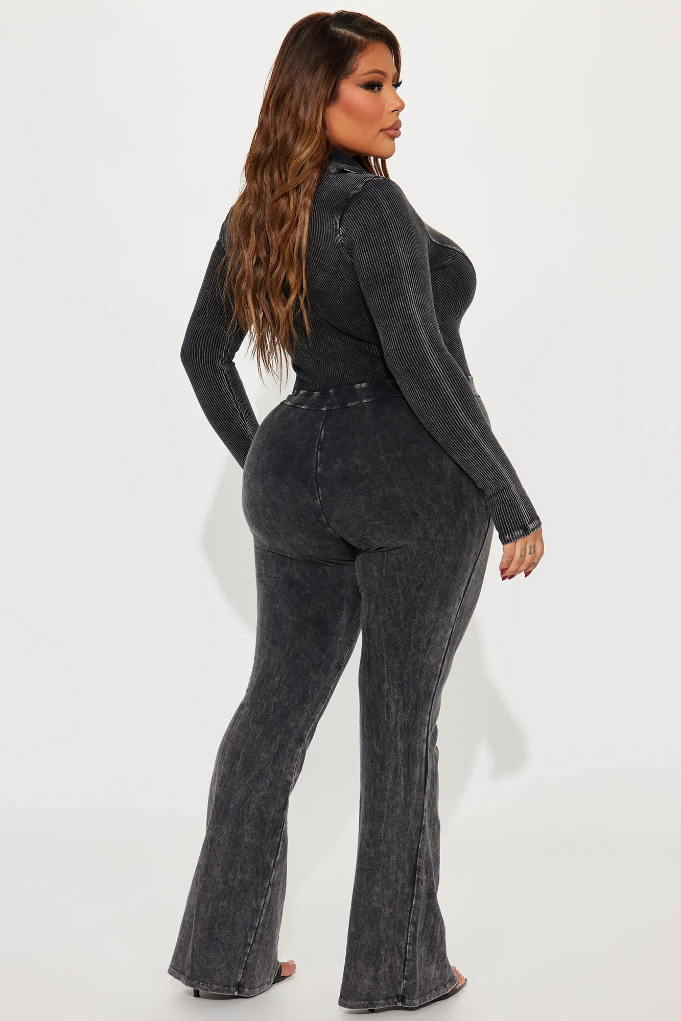 Been Like This Washed Ribbed Jumpsuit  - Black