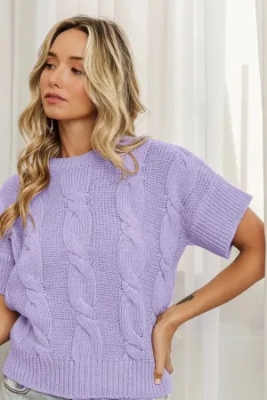 BiBi Cable Knit Textured Sweater Top