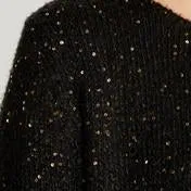Black and Rose Gold Sequin Cardigan