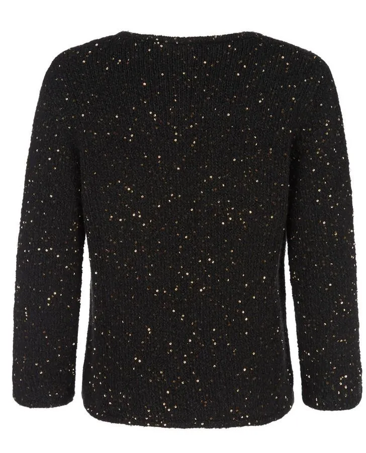 Black and Rose Gold Sequin Cardigan