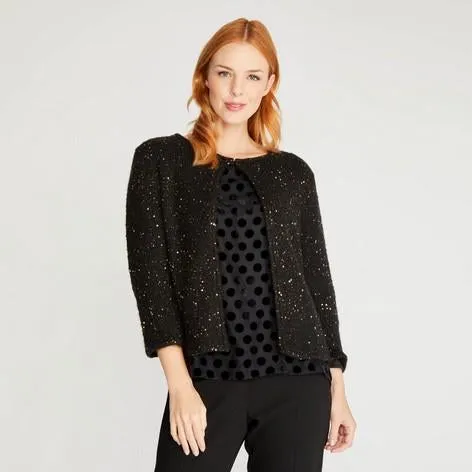 Black and Rose Gold Sequin Cardigan