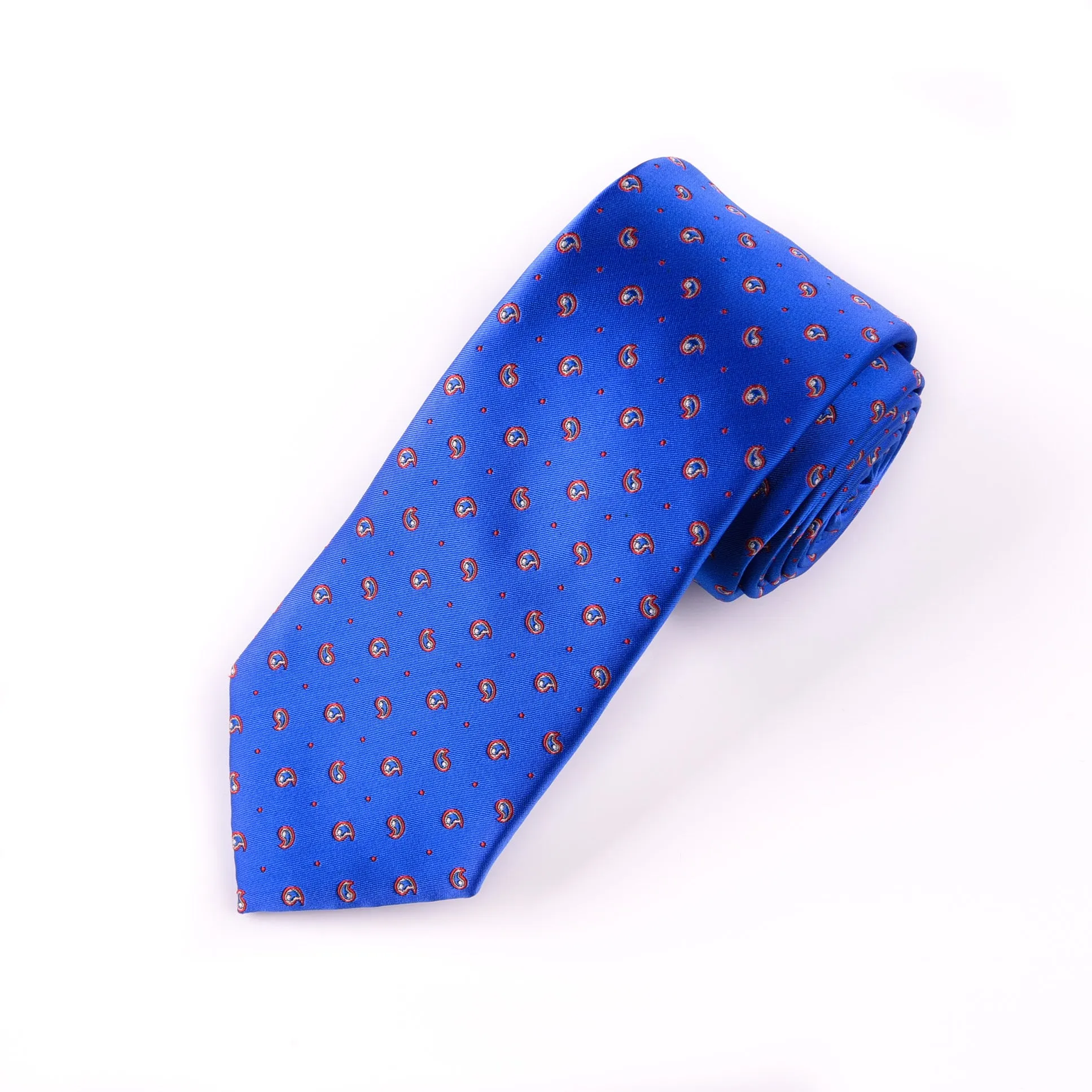 Blue Paisley 3" Necktie Business Elegance Italian Traditional Style For Formal