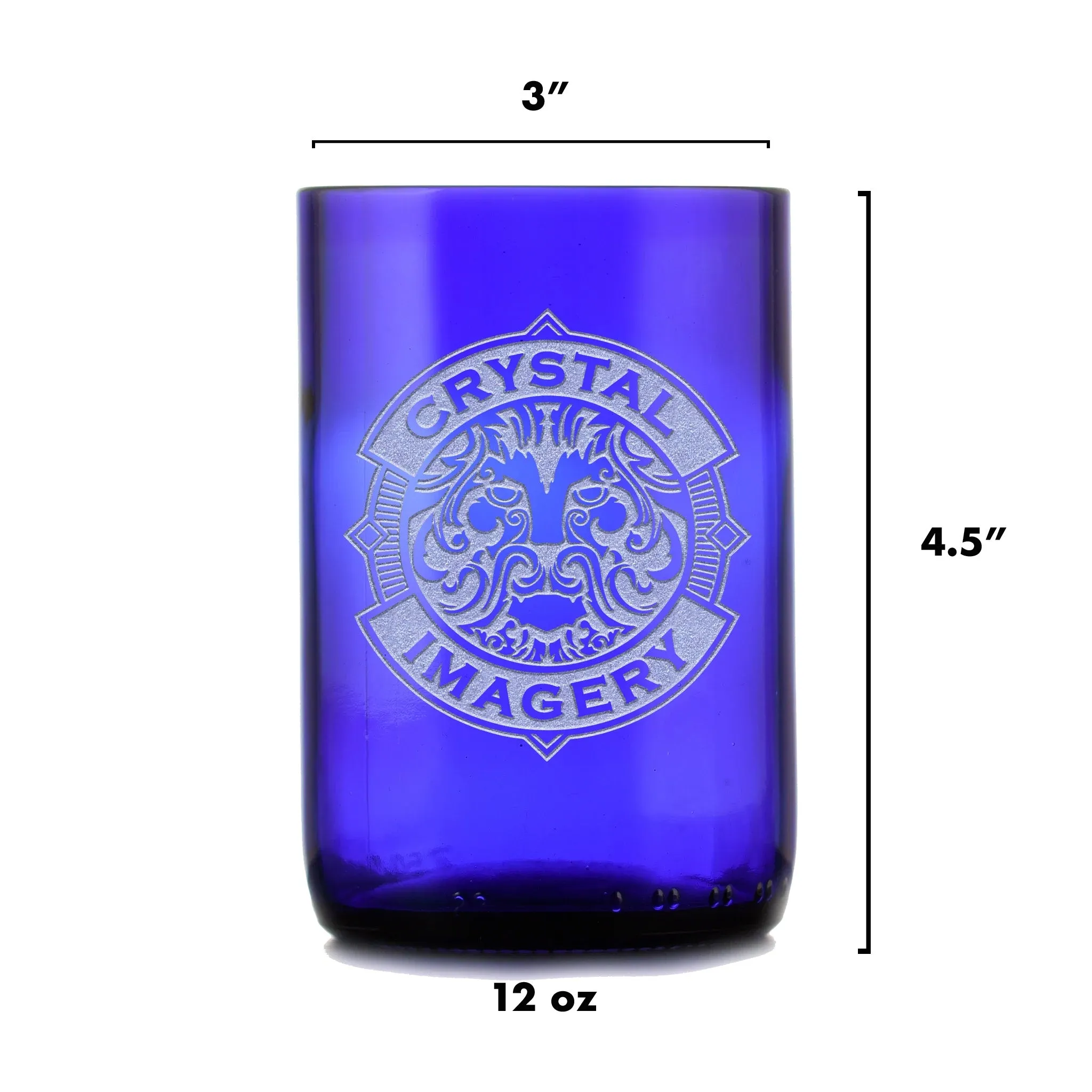 Blue Recycle Wine Bottle Glass, Boho Gypsy Hippie Girl Gifts
