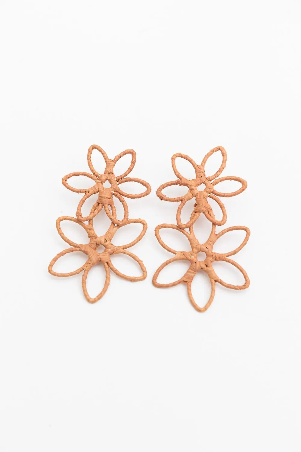 Boho Bloom Raffia Drop Earrings