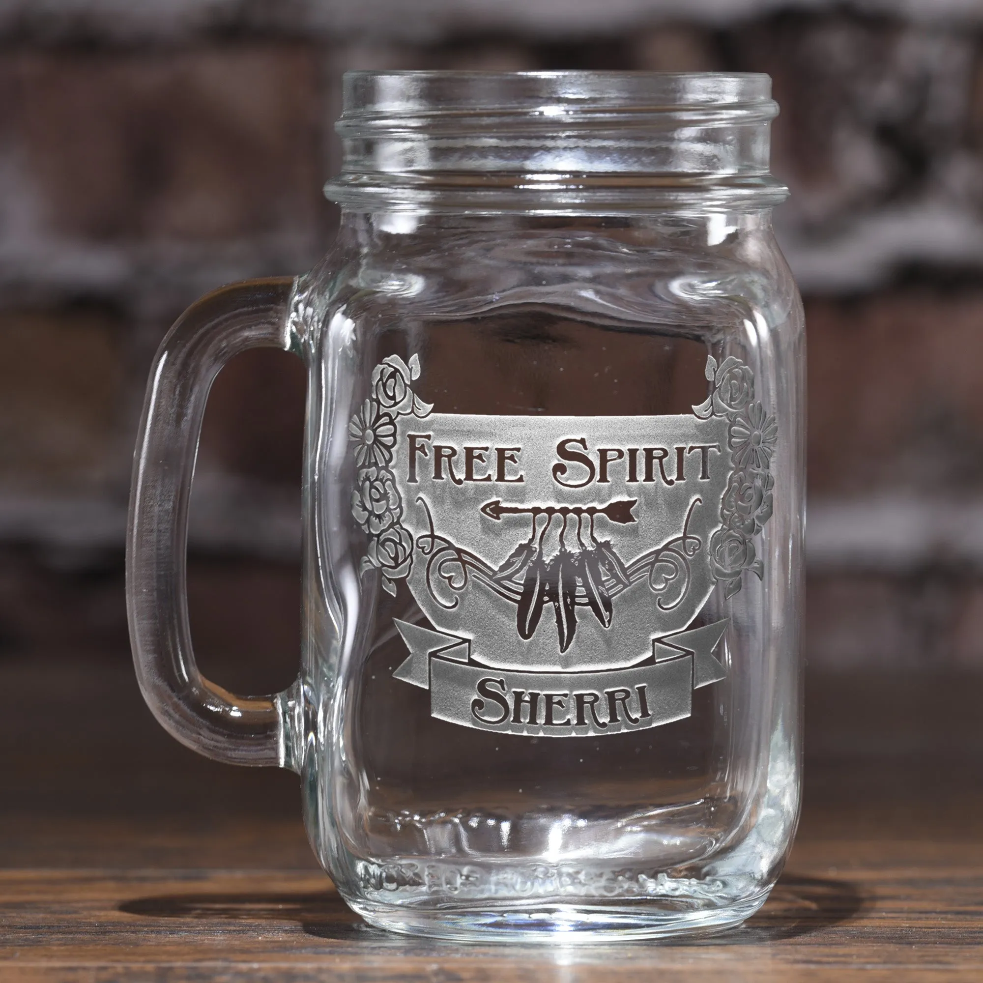 Boho Girl Gyspy Soul Hippie Chick Mason Jar Mug