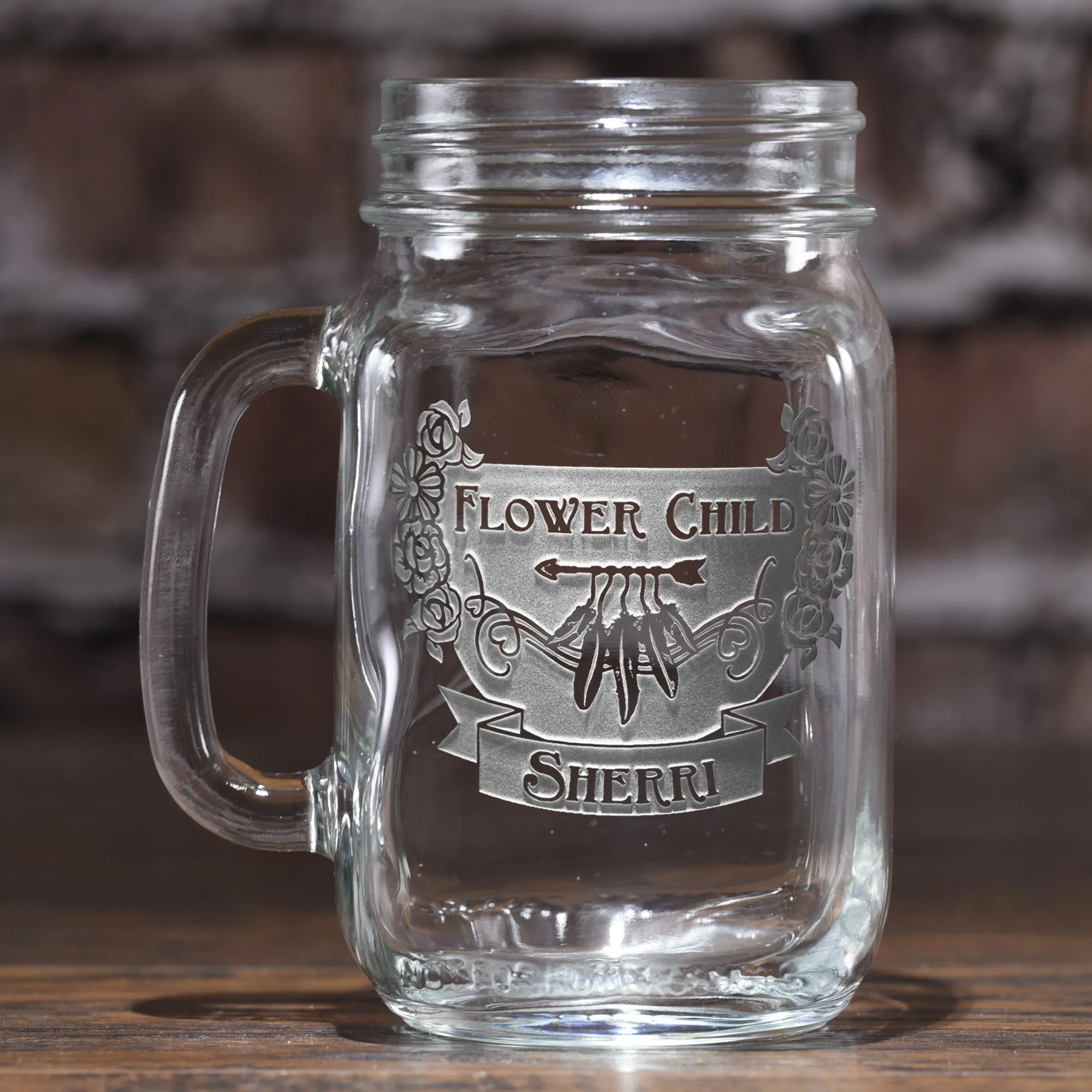 Boho Girl Gyspy Soul Hippie Chick Mason Jar Mug