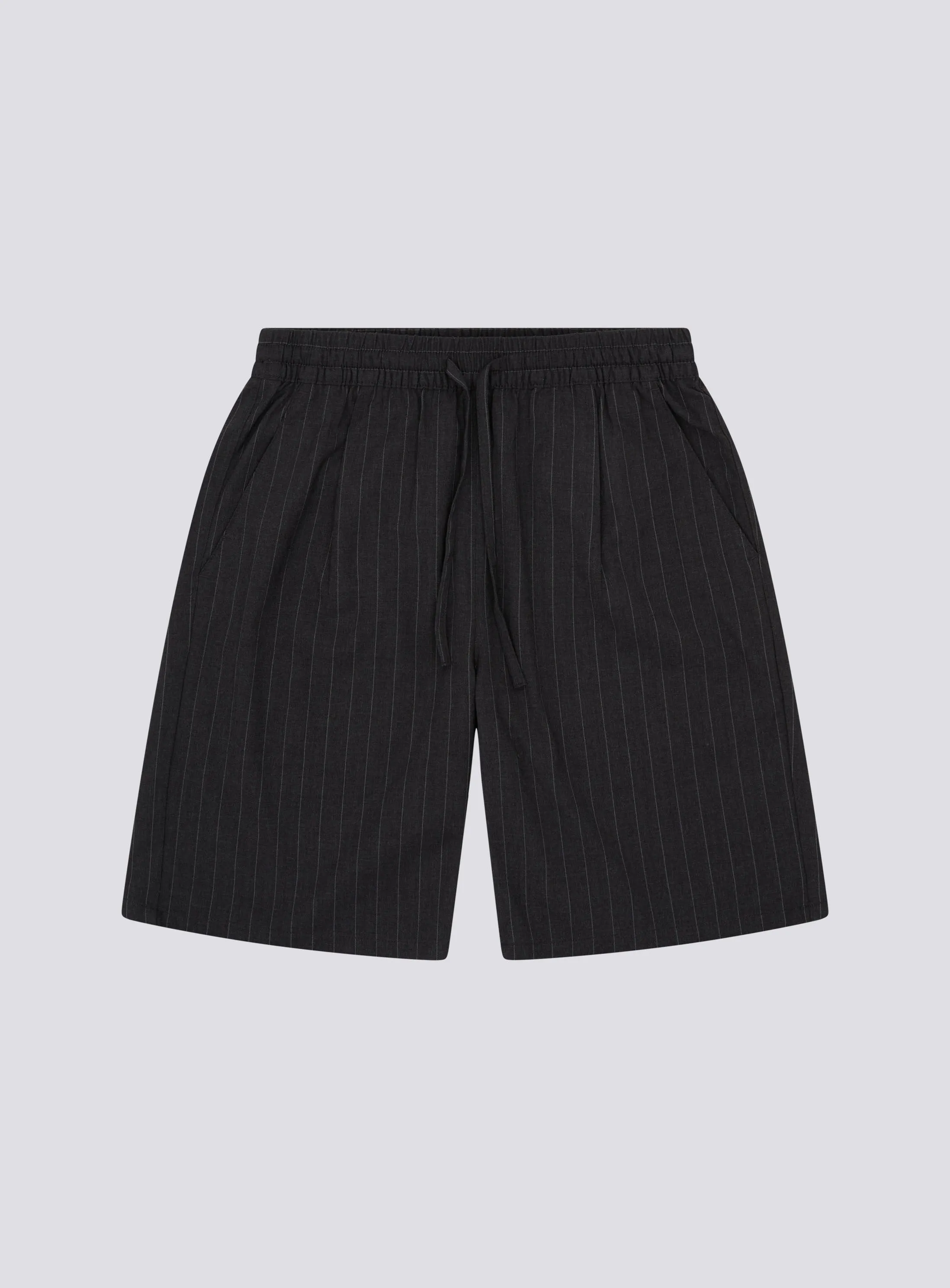 Boxy Suit Short Charcoal Stripe