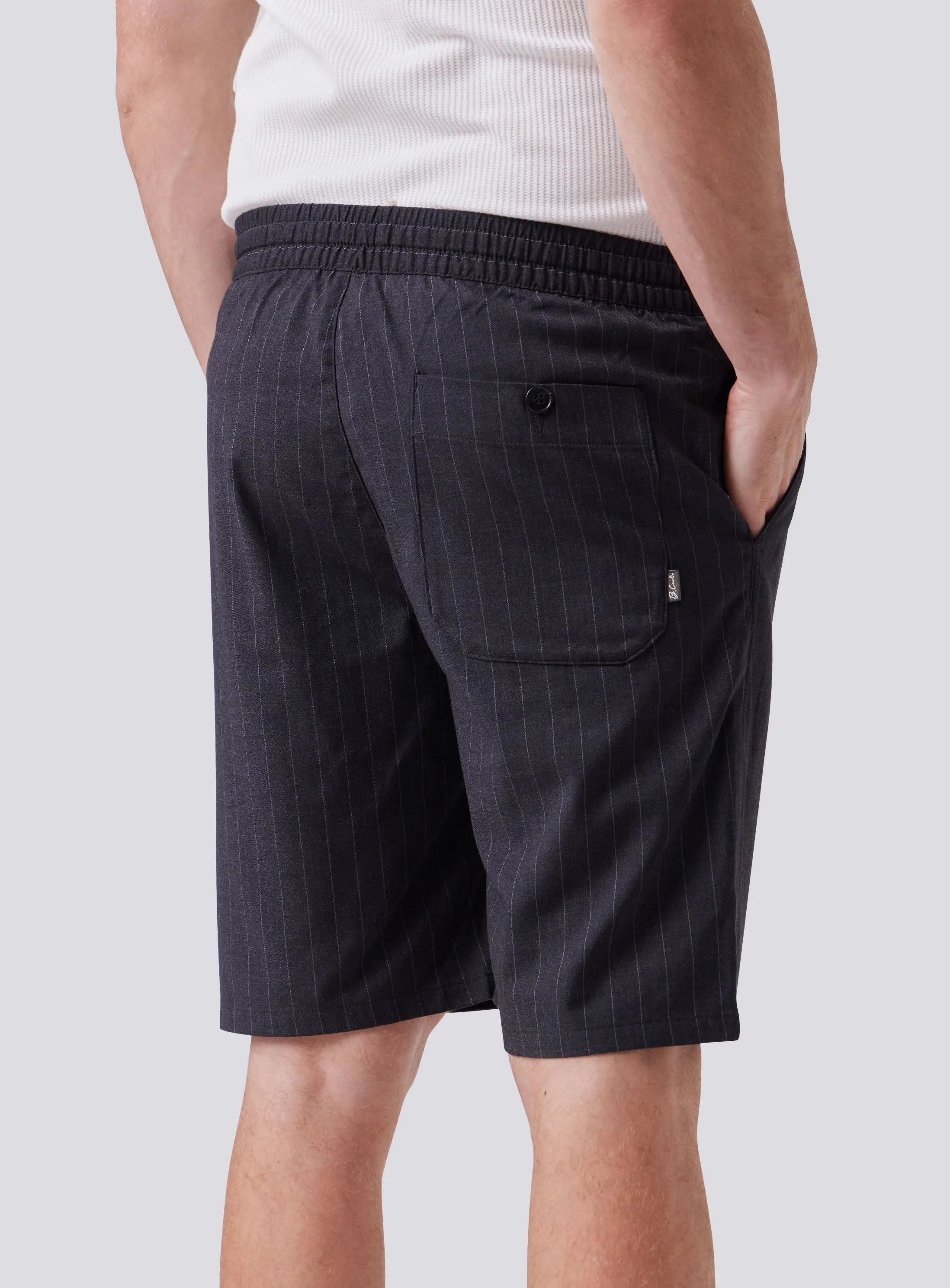 Boxy Suit Short Charcoal Stripe