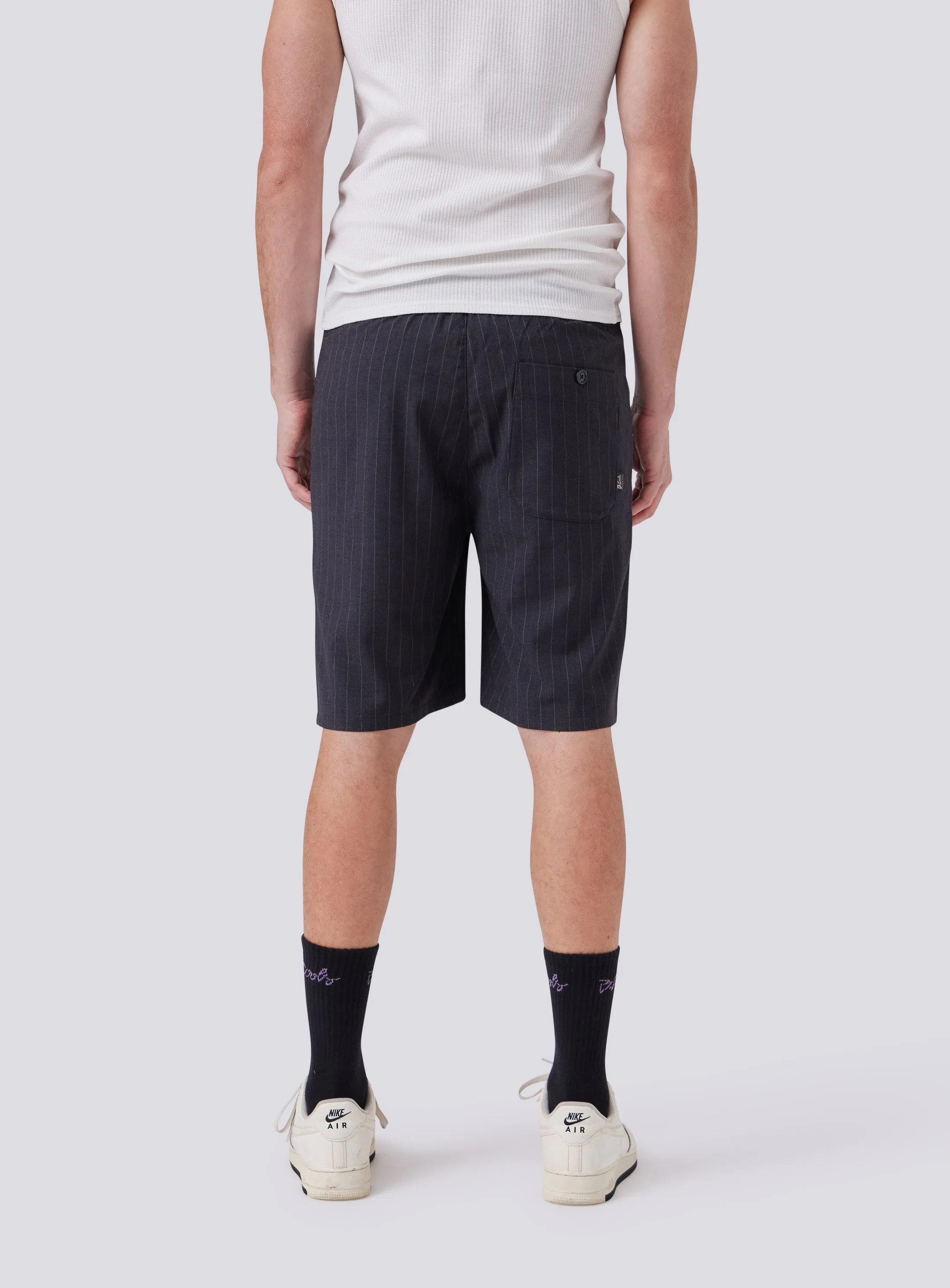 Boxy Suit Short Charcoal Stripe