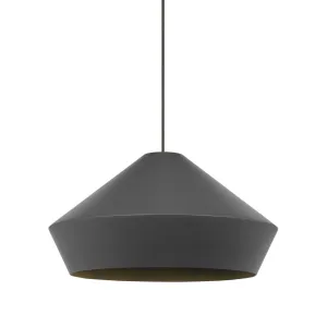 Brummel Monorail Cone LED Pendant Light Satin Nickel Finish Matte Charcoal Gray