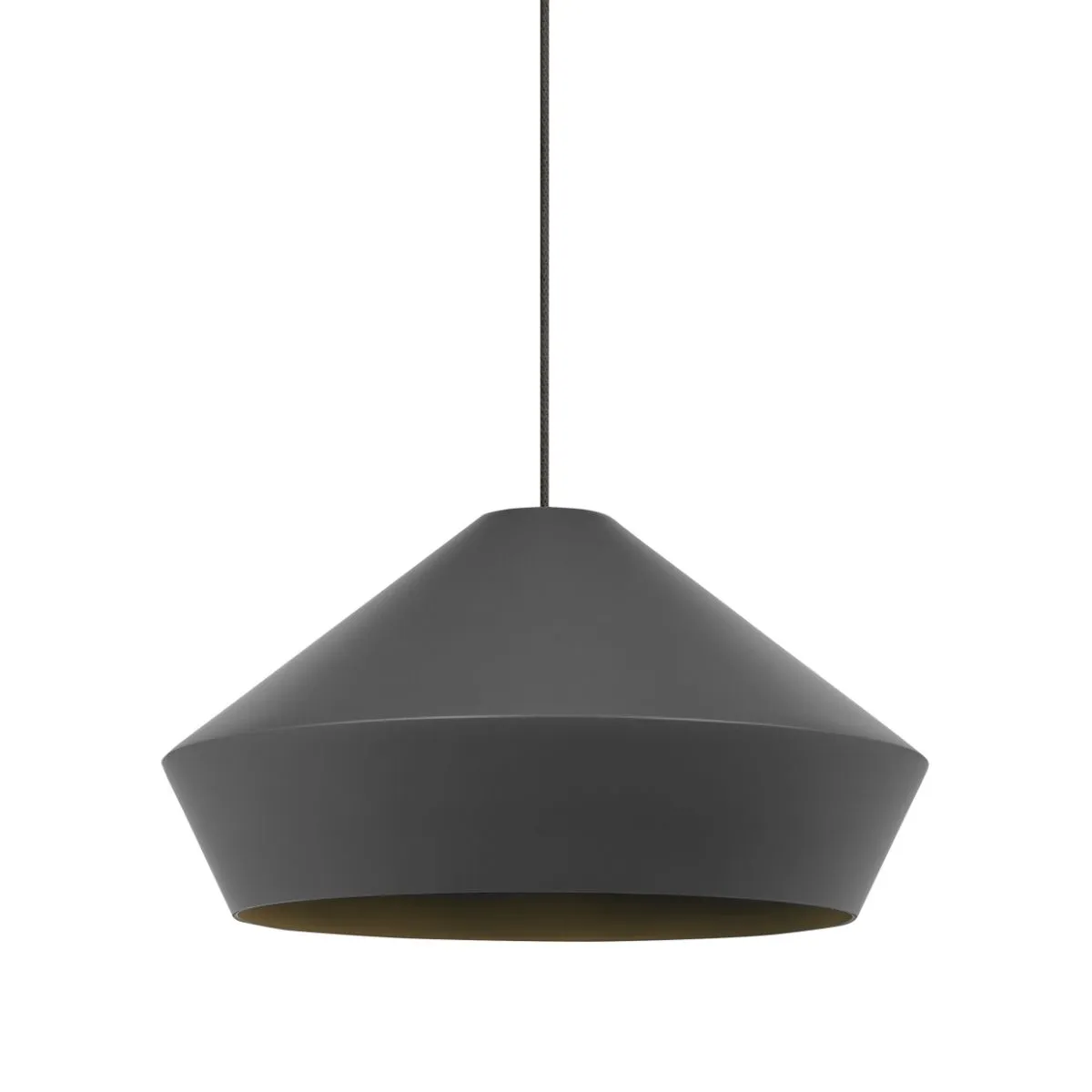 Brummel Monorail Cone LED Pendant Light Satin Nickel Finish Matte Charcoal Gray