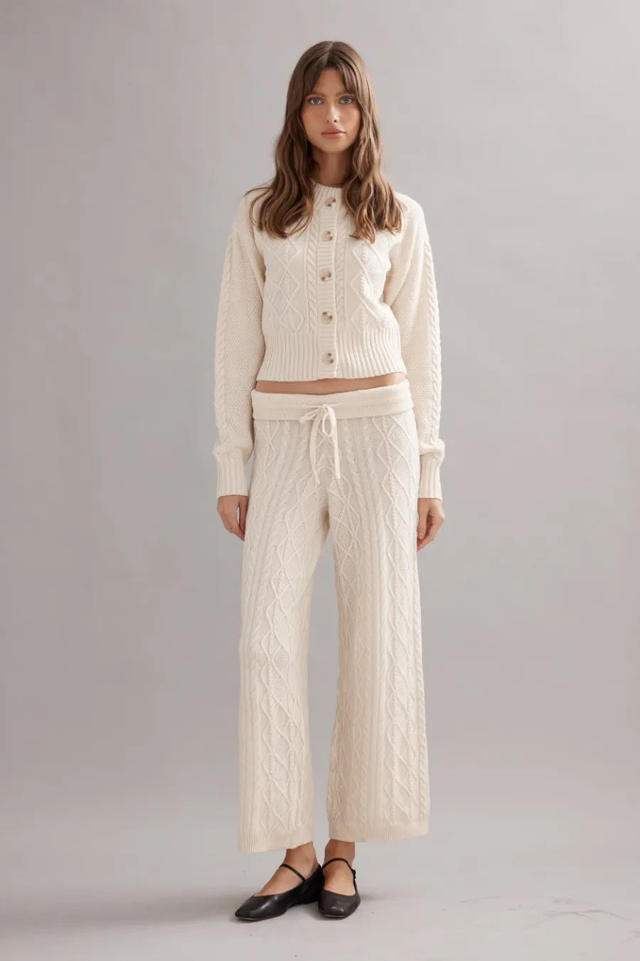 Cable Knit Pant Ivory