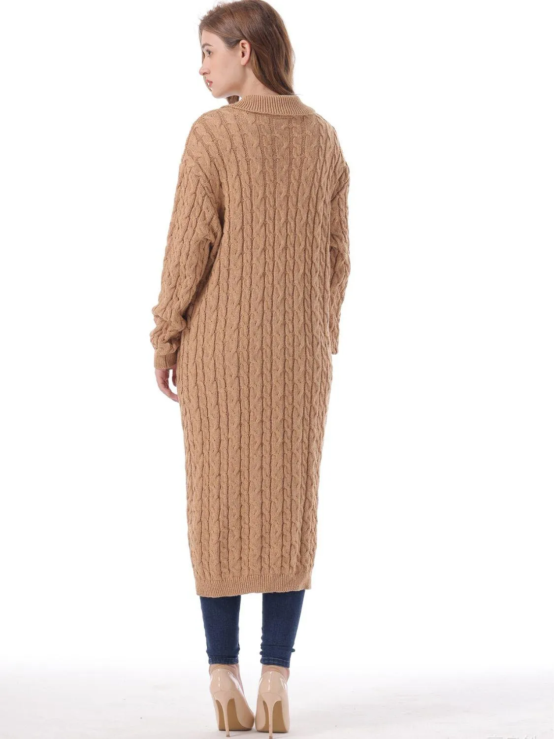 Collared Neck Cardigan with Pockets
