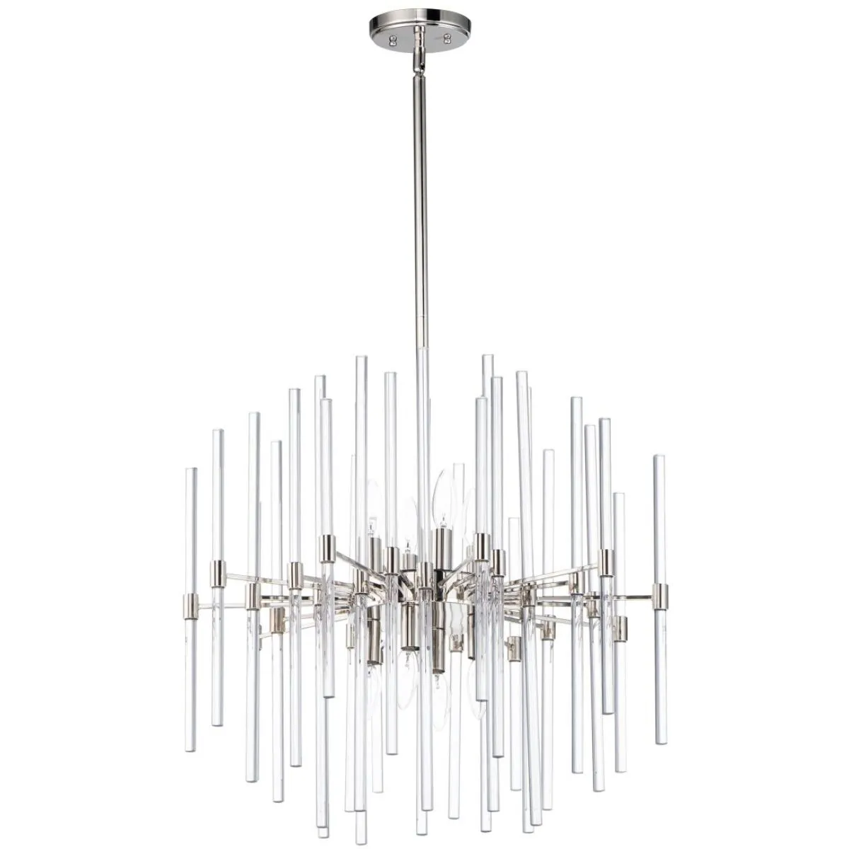 Divine 24 In. 8 Lights Chandelier Polished Nickel finish