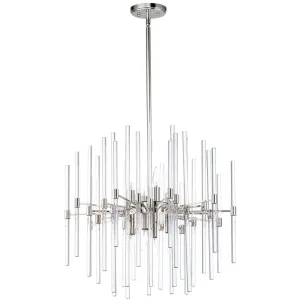 Divine 24 In. 8 Lights Chandelier Polished Nickel finish