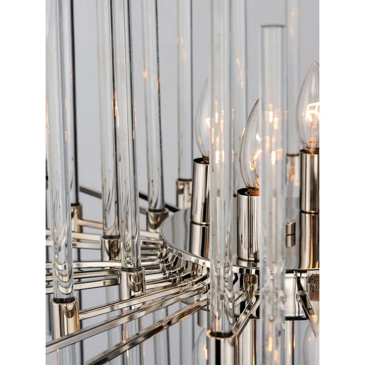 Divine 24 In. 8 Lights Chandelier Polished Nickel finish