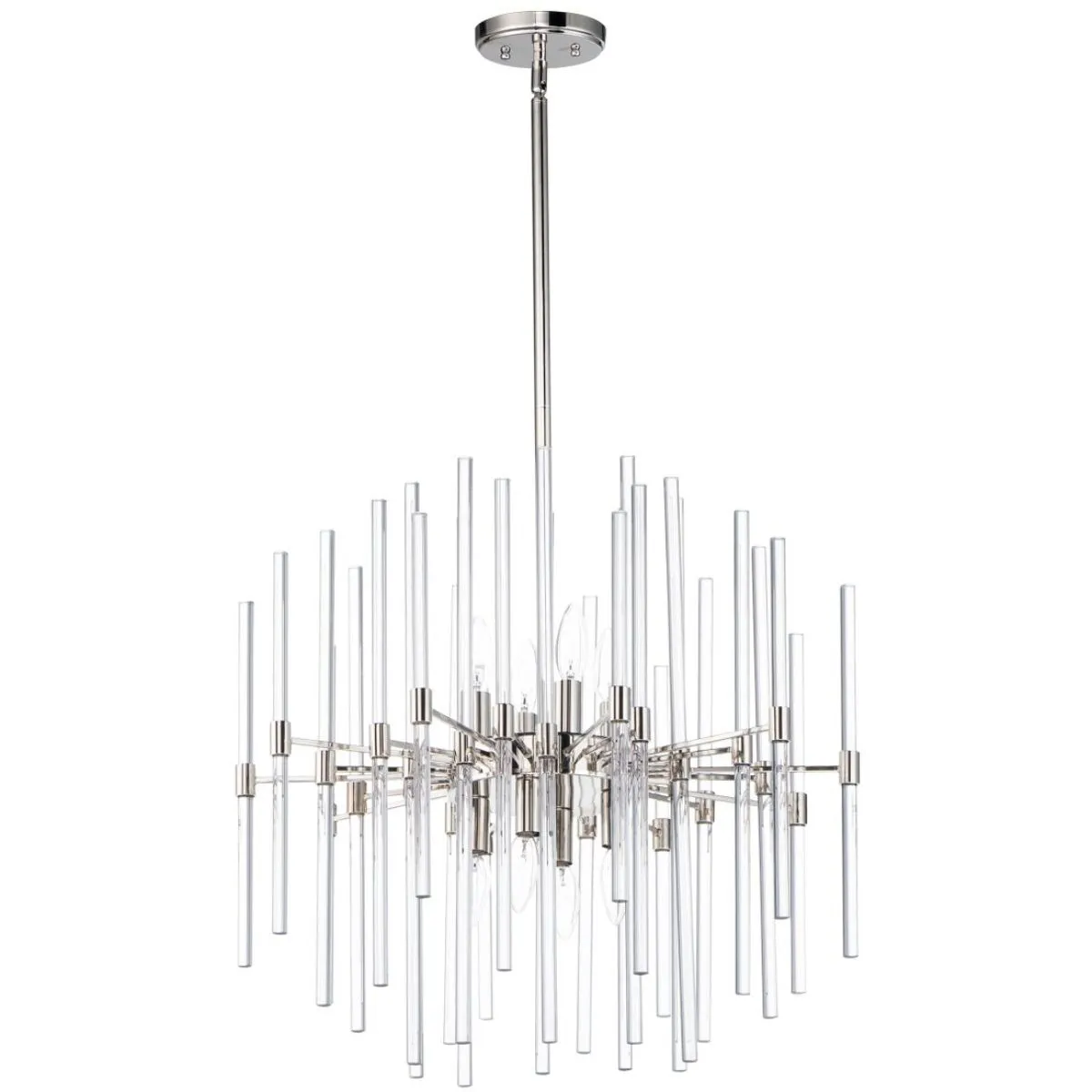 Divine 24 In. 8 Lights Chandelier Polished Nickel finish