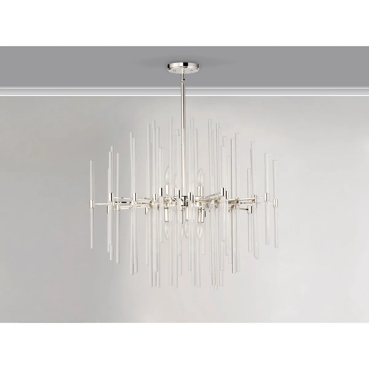 Divine 24 In. 8 Lights Chandelier Polished Nickel finish