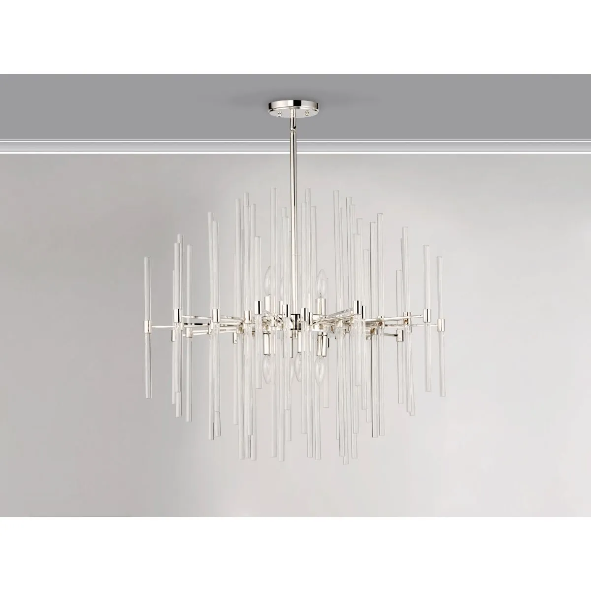 Divine 24 In. 8 Lights Chandelier Polished Nickel finish