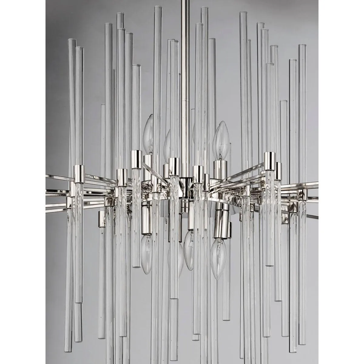 Divine 24 In. 8 Lights Chandelier Polished Nickel finish