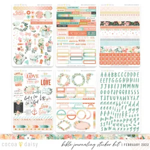Elegance Blooms Bible Journaling Sticker Kit February 2022