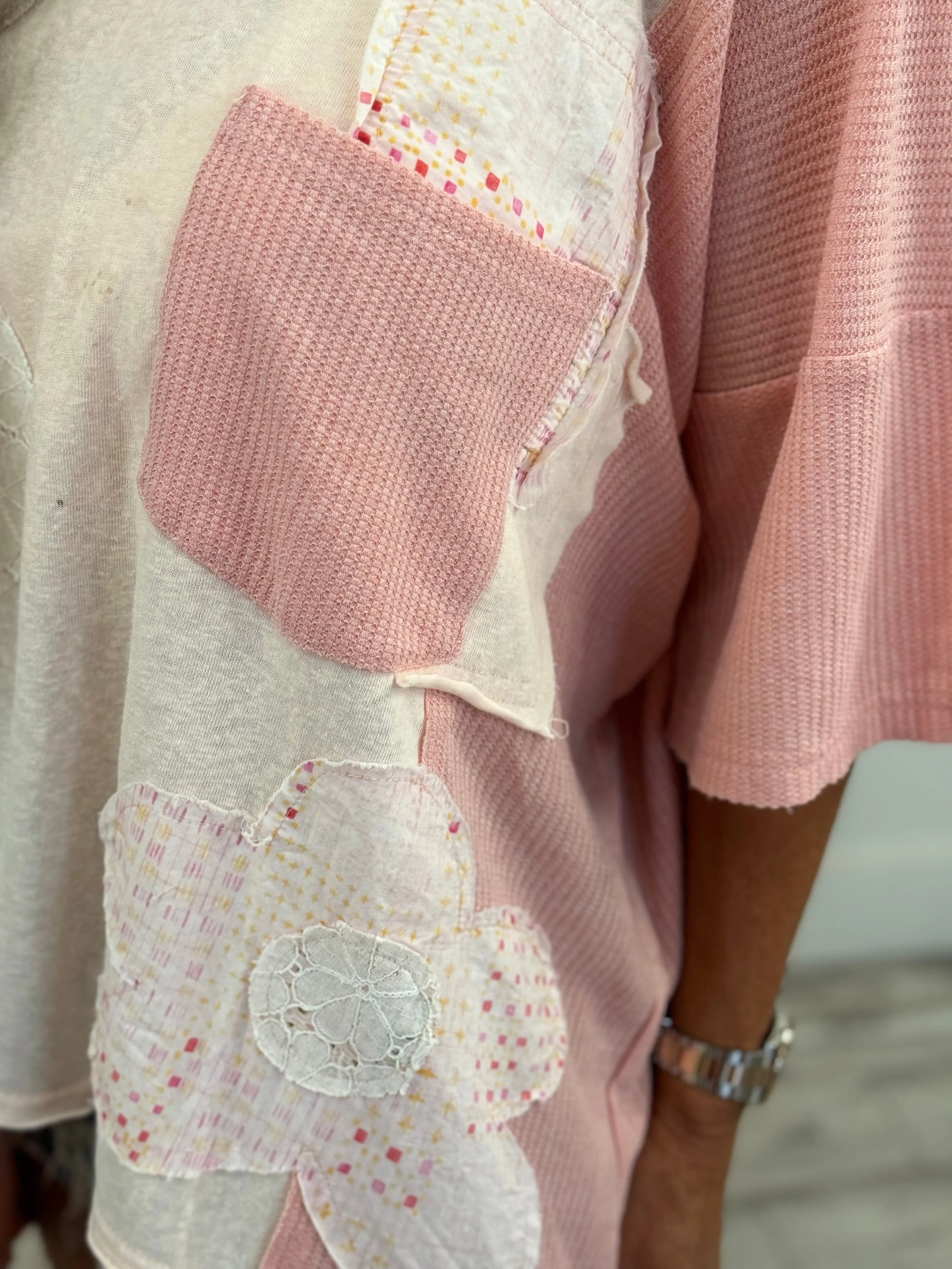 Flower Patch High Low Pocket Top