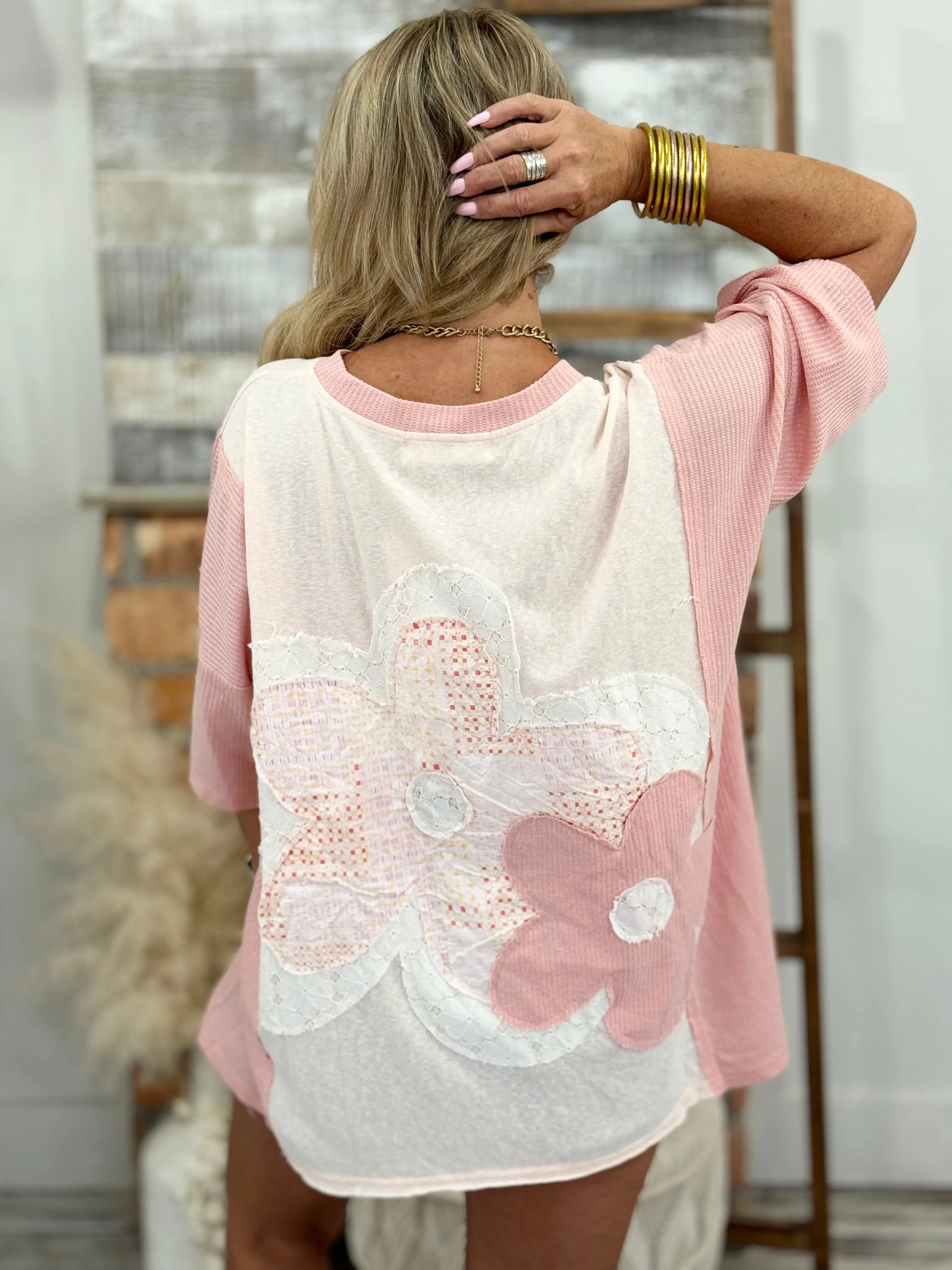 Flower Patch High Low Pocket Top