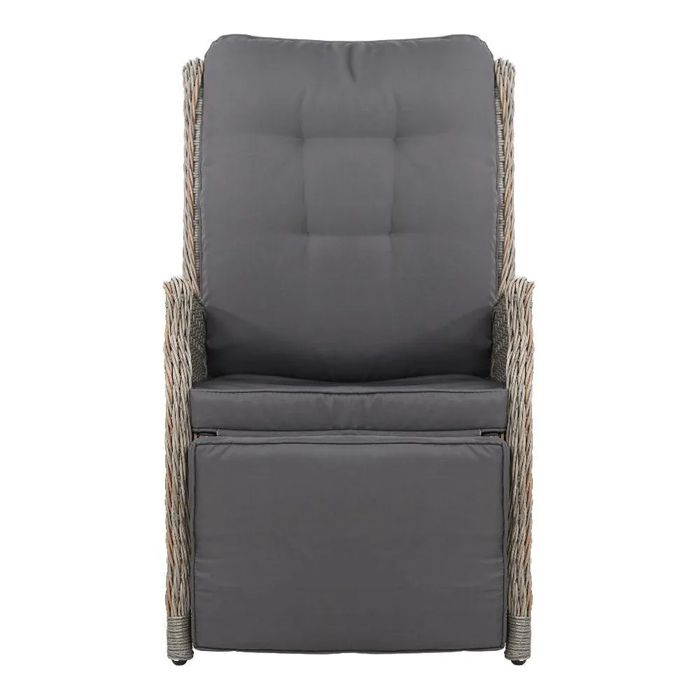 Gardeon Sun lounge Setting Recliner Chair Outdoor Furniture Patio Wicker Sofa