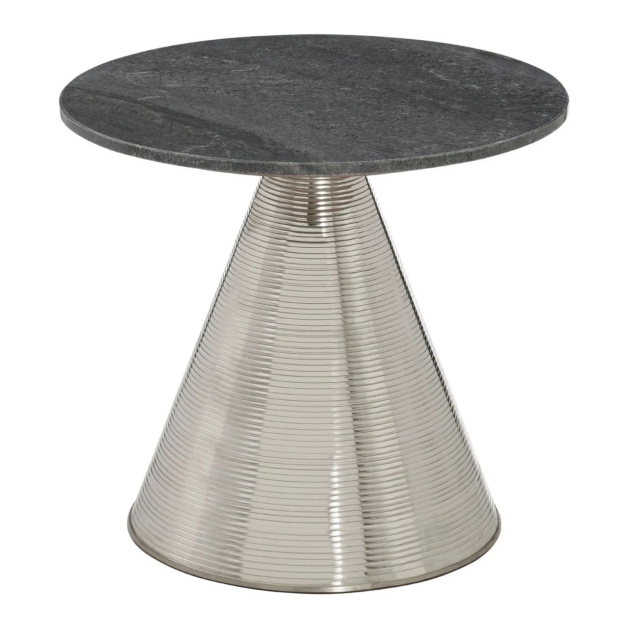 Grey Marble Nickel Metal Martini Table 56 cm
