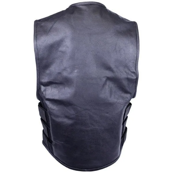 Jafrum MV119 SWAT Team Bulletproof Style Motorcycle Leather Vest
