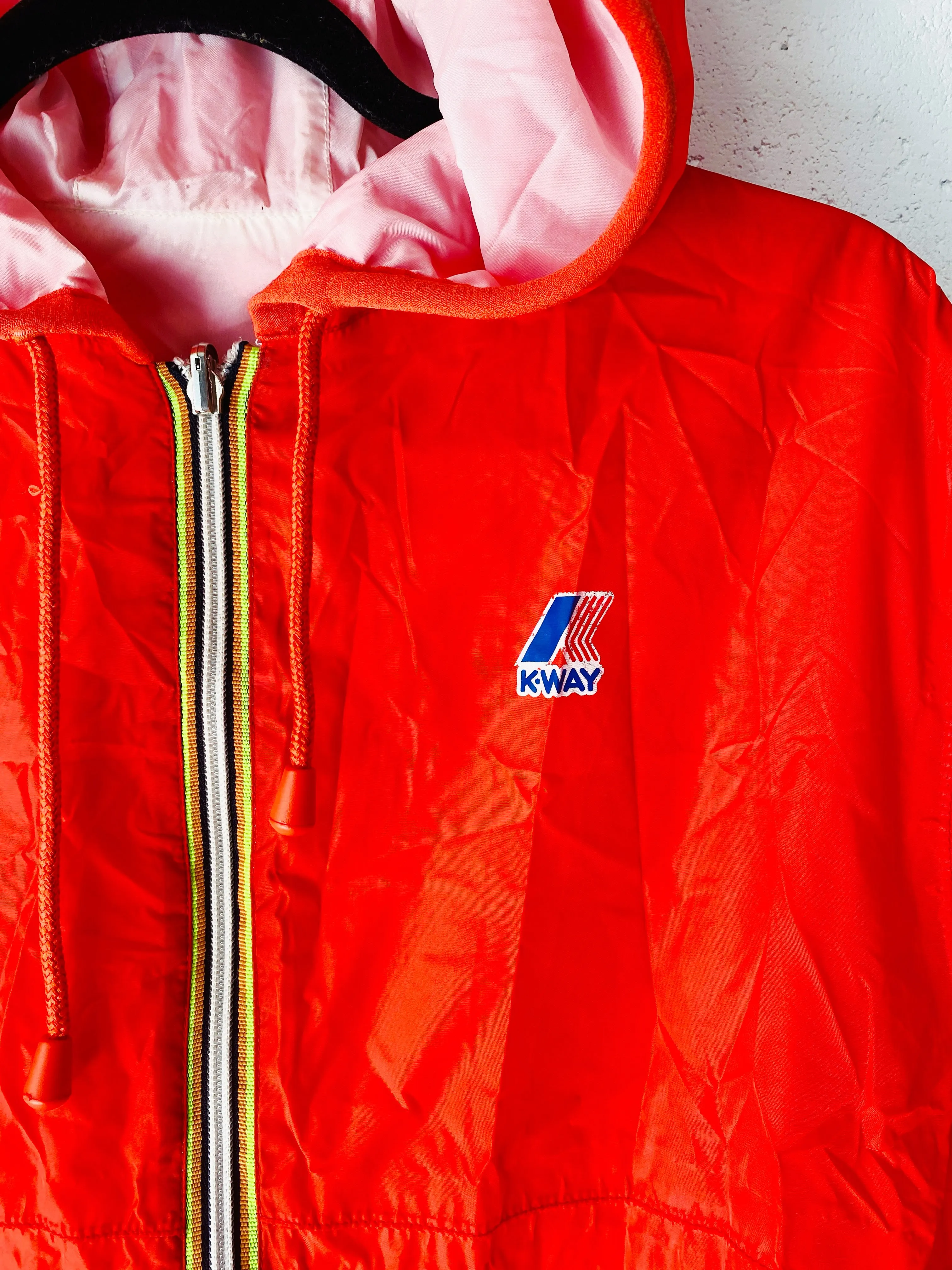 K-Way Reversible Packable Red   White Jacket, Womens SM