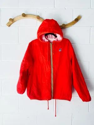 K-Way Reversible Packable Red   White Jacket, Womens SM