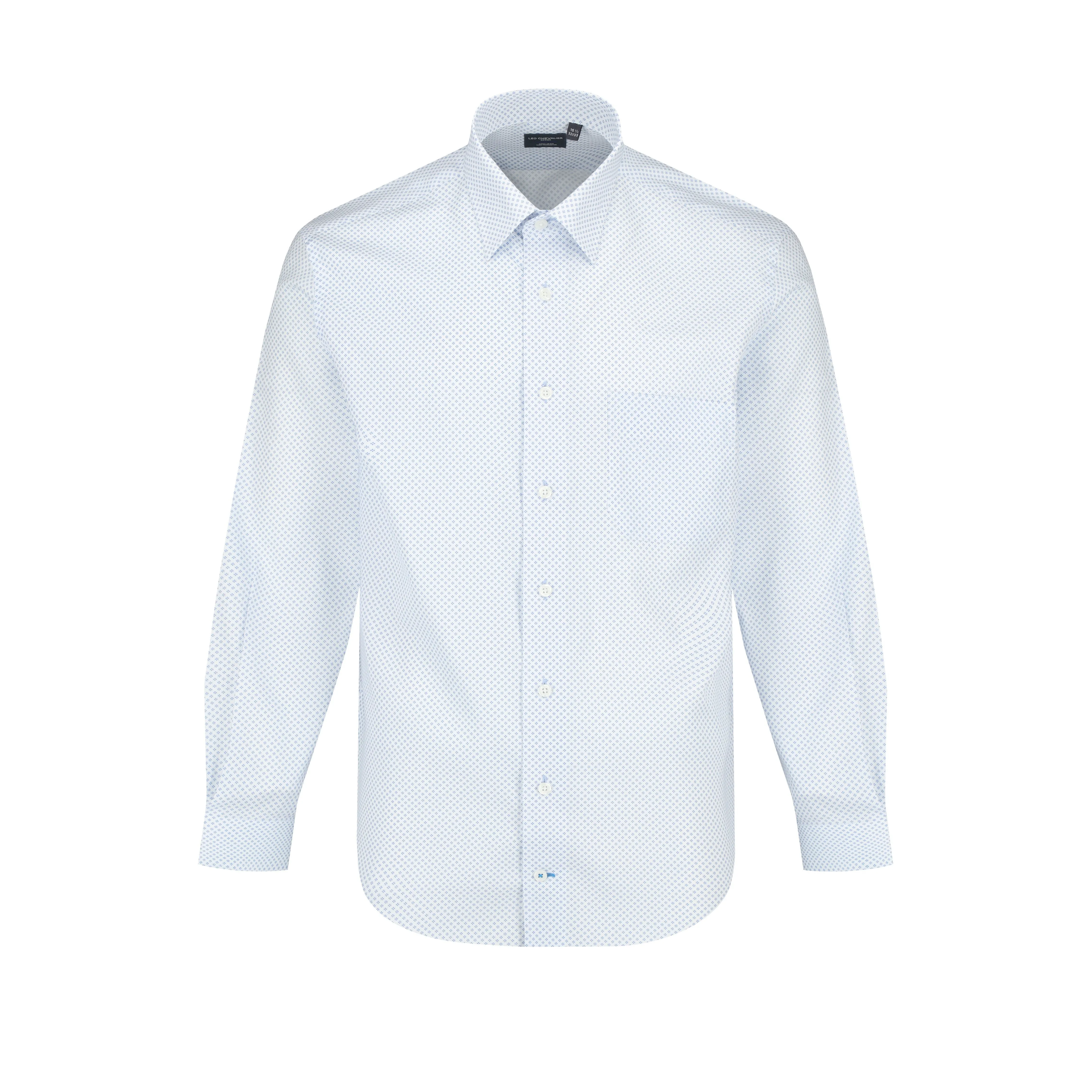 Leo Chevalier 100% Cotton Diamond Print Non-Iron Dress Shirt