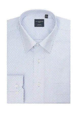Leo Chevalier 100% Cotton Diamond Print Non-Iron Dress Shirt
