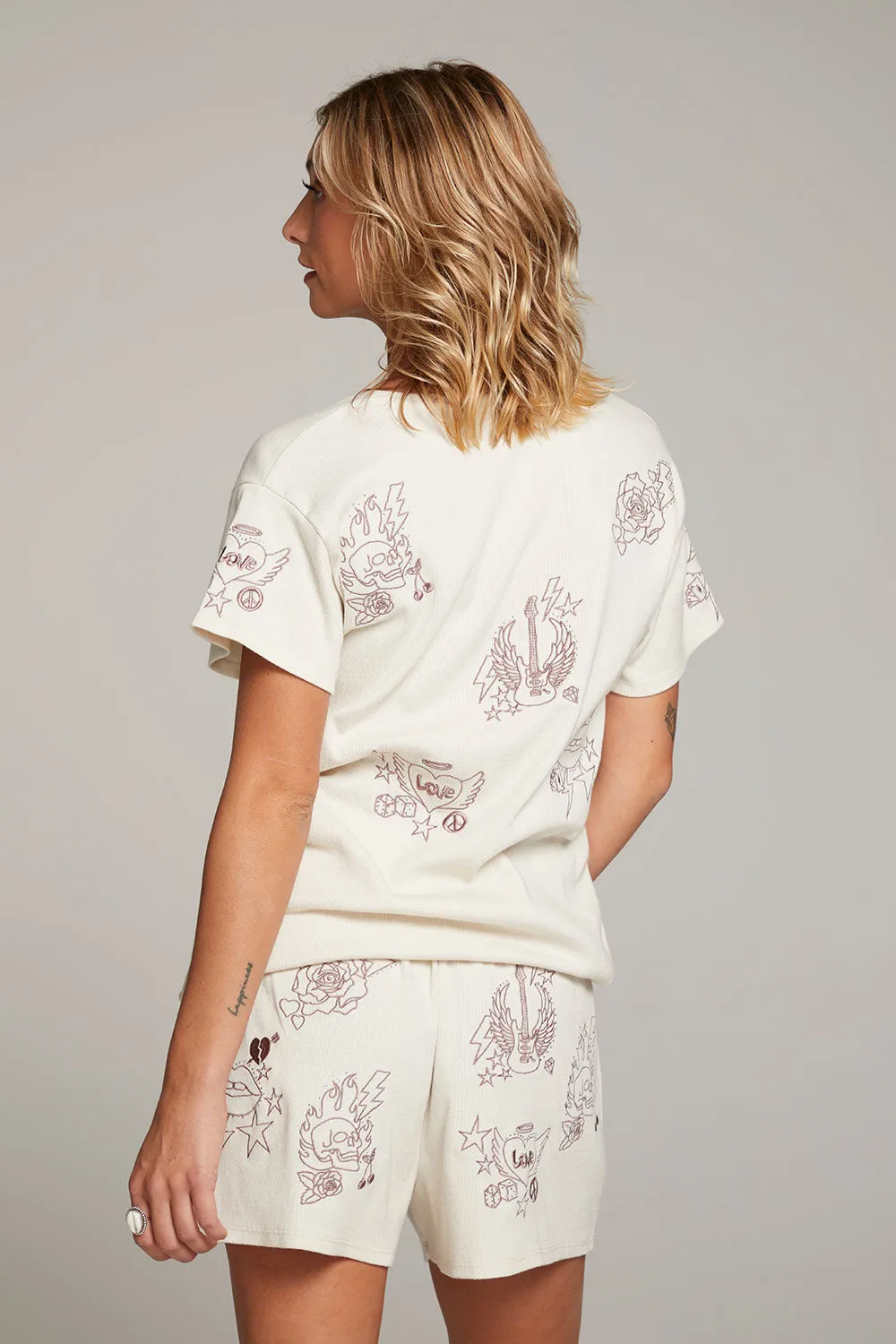 Love Rock Embroidery Tee