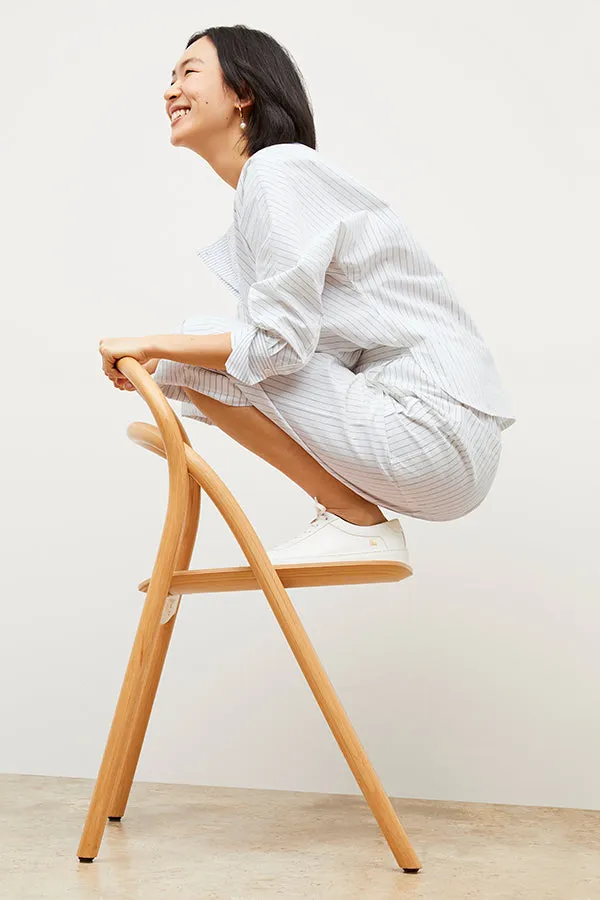 Madelyn Pant - Poplin Stripe :: Blue / Ivory