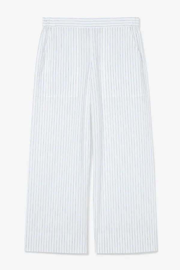 Madelyn Pant - Poplin Stripe :: Blue / Ivory