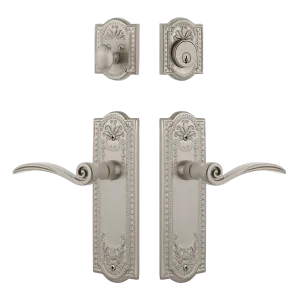 Meadows Entry Set with Swan Lever in Satin Nickel