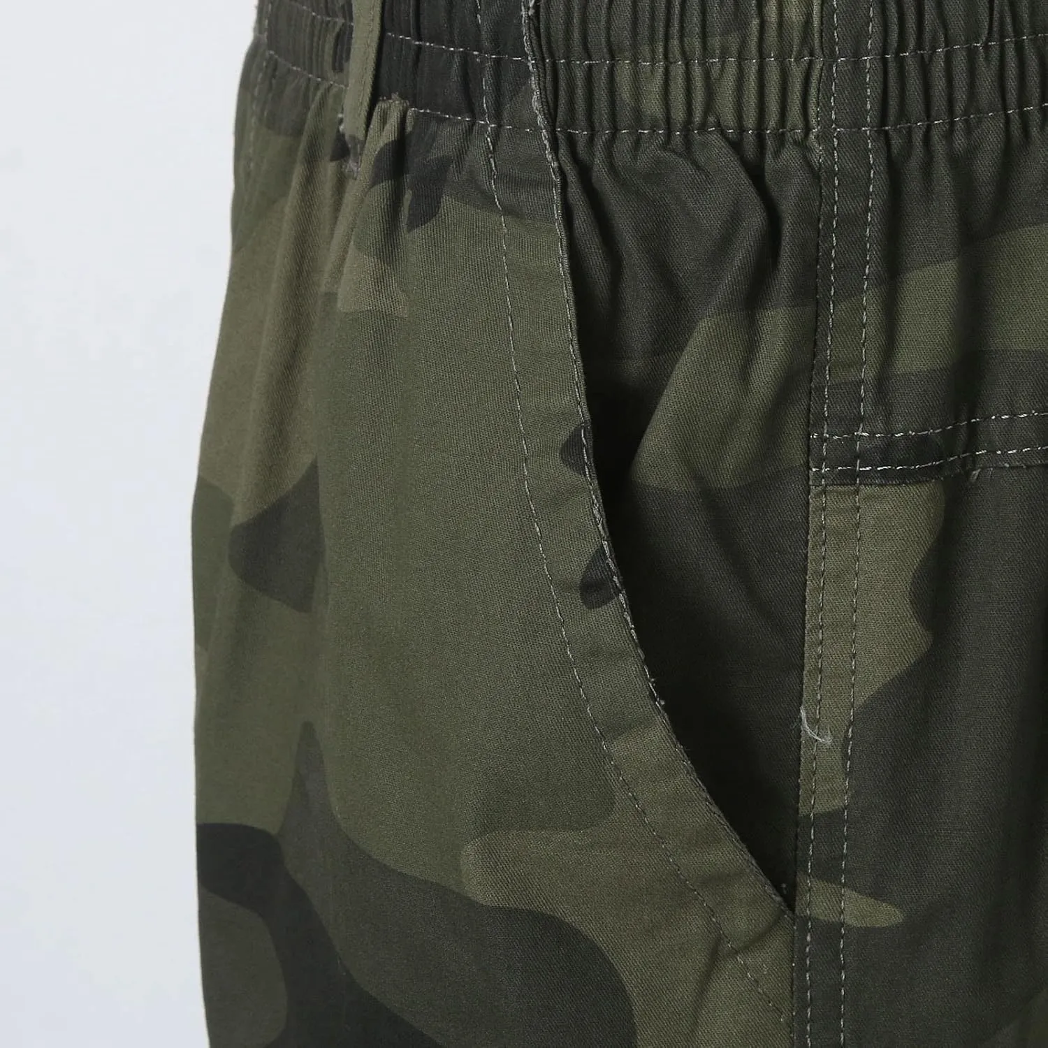 Mens Casual Loose Track Pants Plus Size Elastic Waist Camo Cargo Pants Cotton Durable Jogger Sweatpants Big & Tall