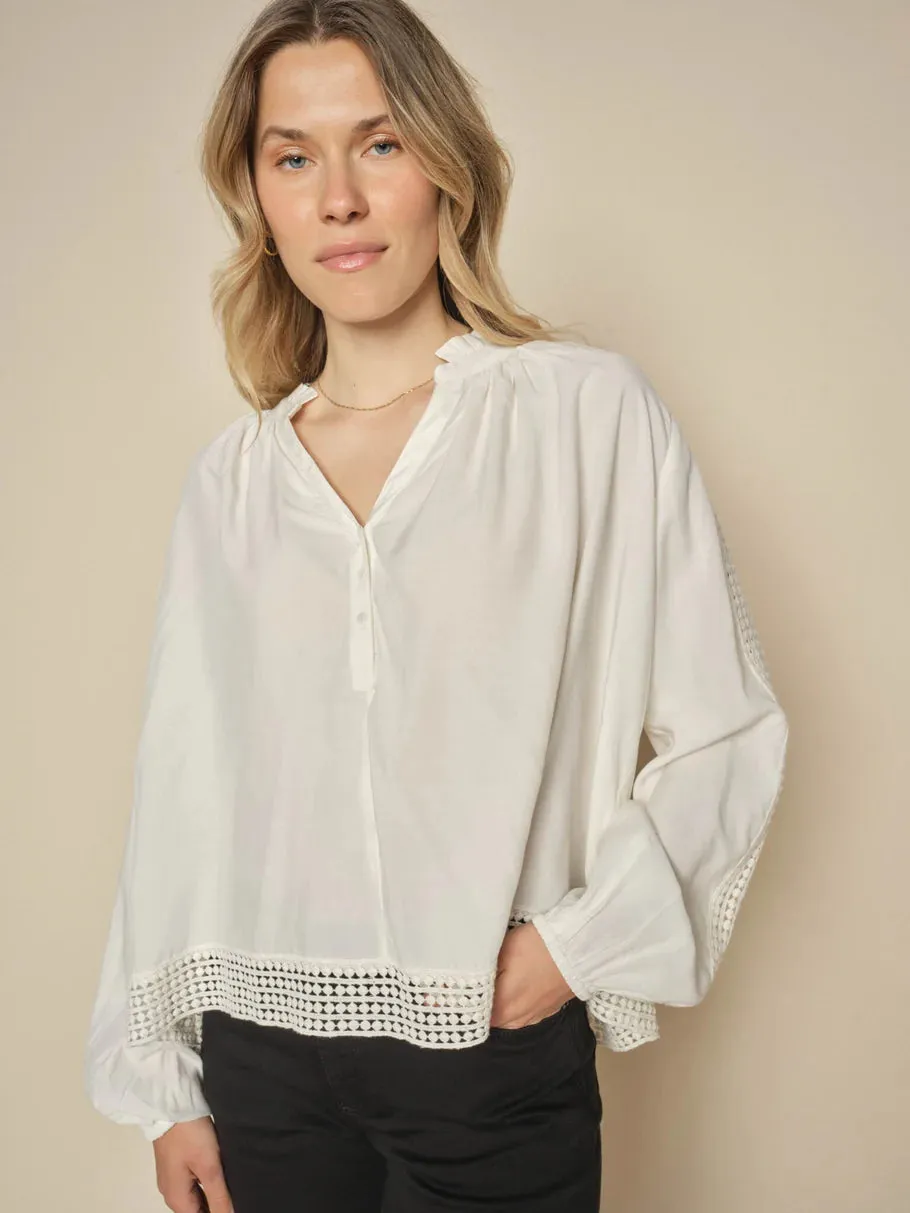 Mos Mosh Macha Lace Blouse-ecru-165410