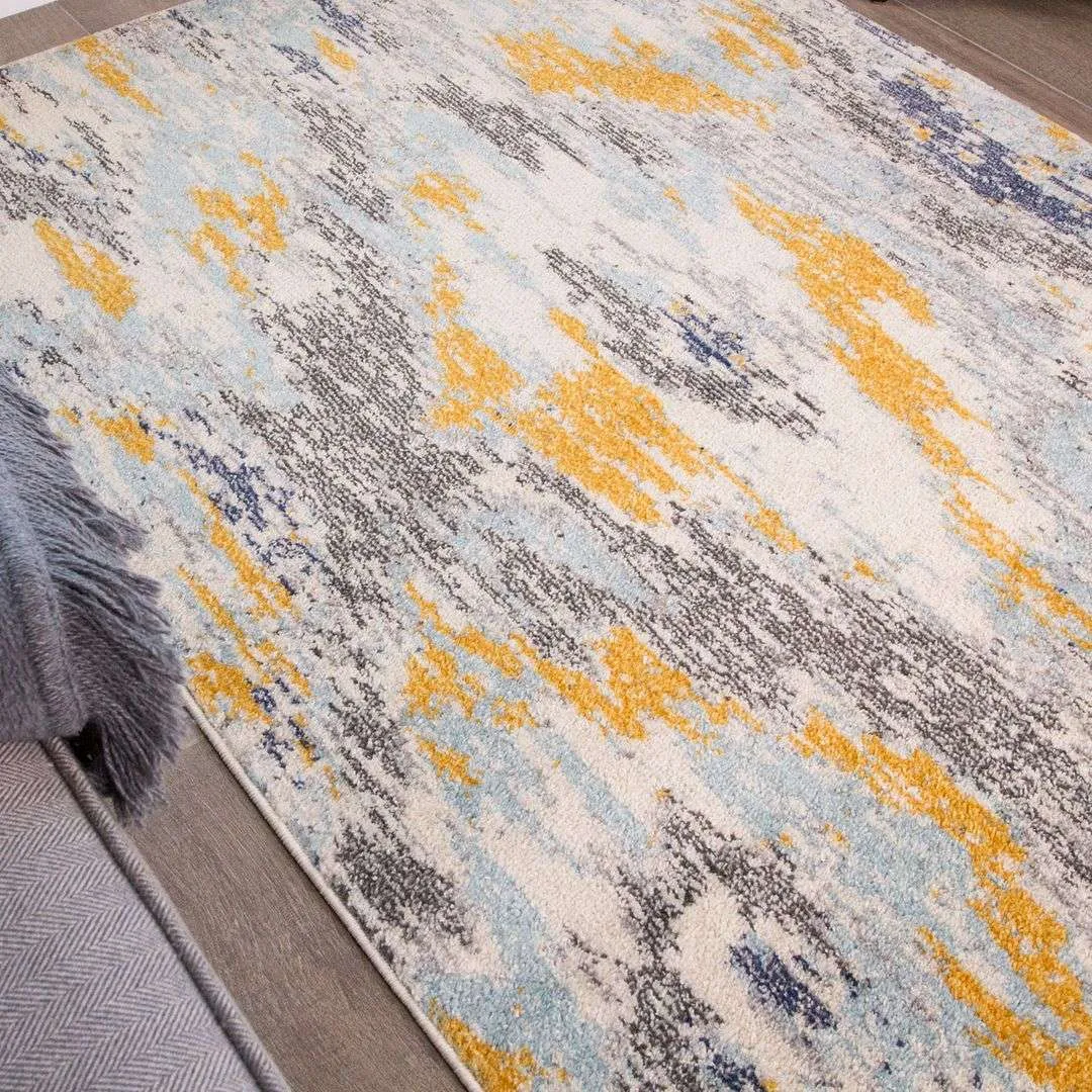 Ochre Grey Boho Rug