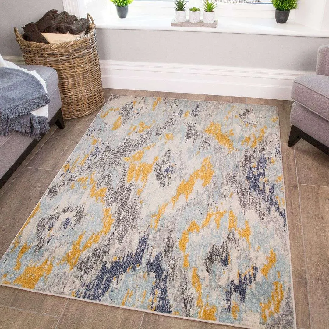 Ochre Grey Boho Rug
