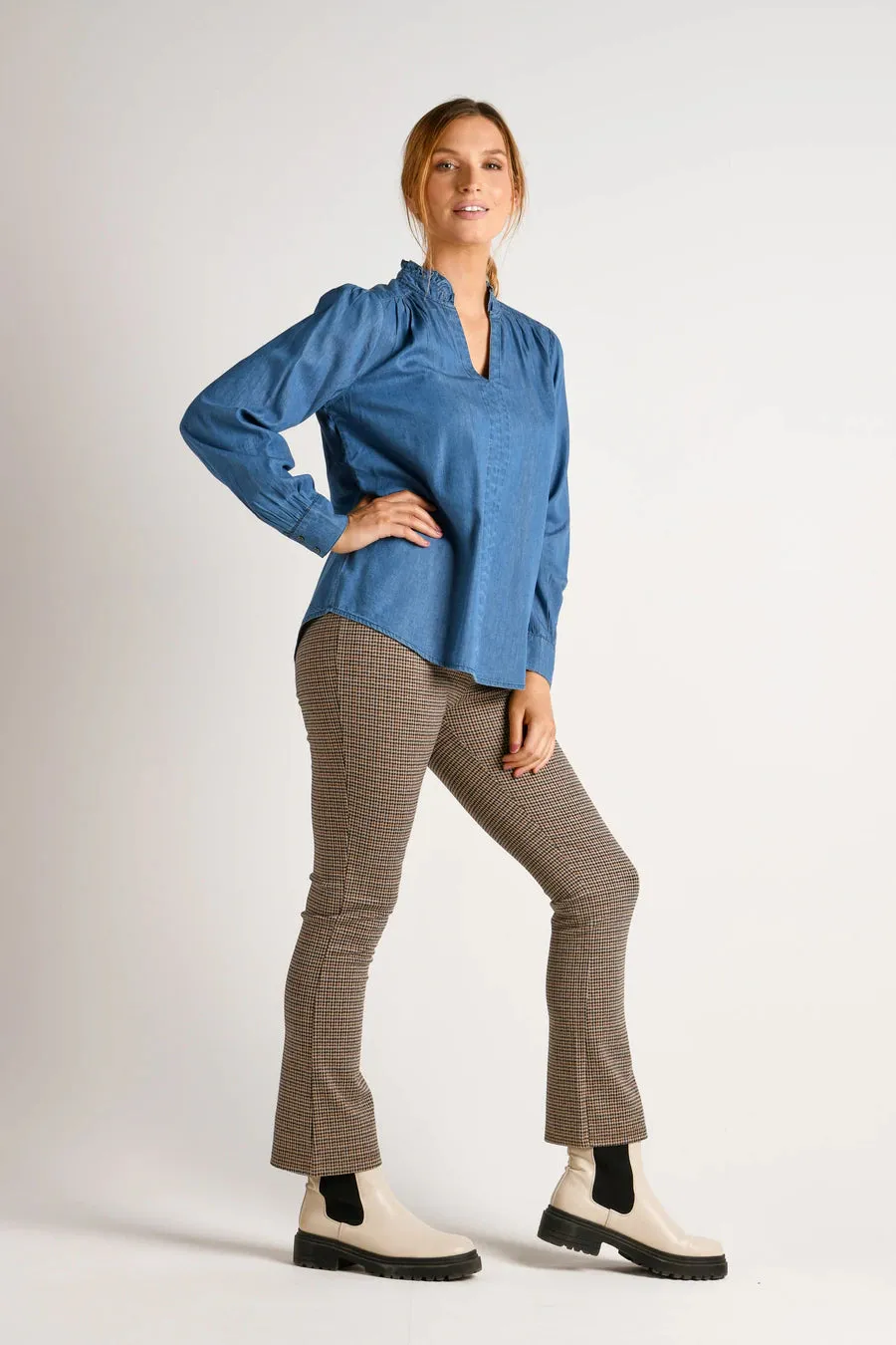 Peasant Blouse - Blue Wash